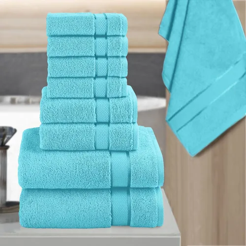 Miniatura 3 de Elegant Comfort Juego de 8 toallas de algodón de alta calidad, incluye 4 toallas pequeñas, 2 toallas de mano y 2 toallas de baño, 100% algodón