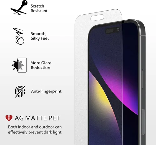 Miniatura 2 de iCarez Protector de pantalla mate antirreflejos HD para iPhone 16 Plus iPhone 15 Pro Max de 6.7 pulgadas [3 unidades] (compatible con fundas)
