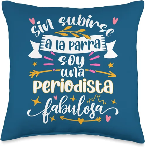 Regalo Original Para Periodista Reportera UNA Periodista Fabulosa Mujer Regalos Graduación Periodismo Cojín 16x16, Multicolor