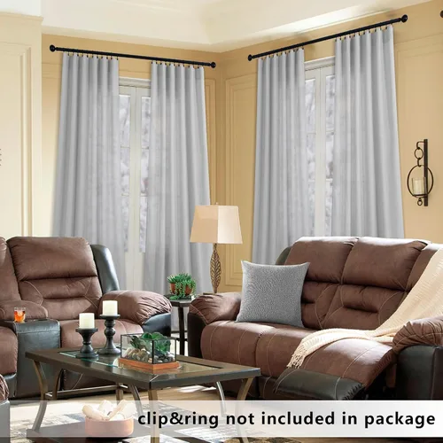 Miniatura 71 de KOUFALL Juego de 2 cortinas de puerta francesa, cortinas de lino para puerta/ventana, cortina transparente boho para cristal lateral delantero