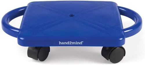 Miniatura 2 de hand2mind - Patinete azul para interiores con asas de seguridad para niños de 6 a 12 años, patinete de plástico con rodillos, educación física