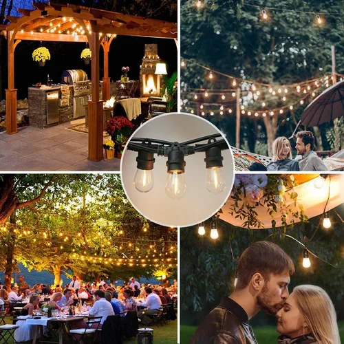 Miniatura 7 de Paquete de 15 bombillas LED S14, bombillas de repuesto inastillables e impermeables de 1 W, bombillas LED Edison con base E26, blanco cálido 2200 K