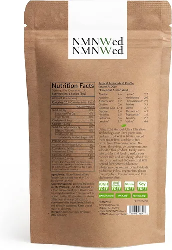 Miniatura 2 de Native & Raw - Aislamiento de proteína de suero de leche, sin sabor, 0% carbohidratos, bajo en colesterolsodio, libre de rBGH, sin antibióticos, sin