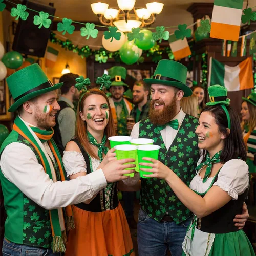 Miniatura 5 de 120 vasos de plástico desechables de color verde para el Día de San Patricio, vasos de plástico desechables de 12 onzas para fiesta, boda, St.