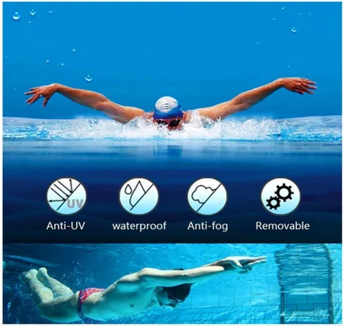 PHELRENA Gafas de natación, gafas de natación profesionales, antivaho con protección UV, sin fugas, para adultos, hombres, mujeres y niños Plateado