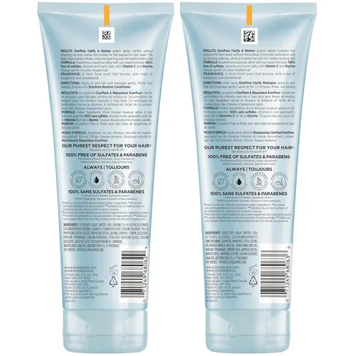 Miniatura 8 de L'Oreal Paris Juego de champú y acondicionador sin sulfato Clarify and Restore con antioxidantes para exposición al agua dura y acumulación
