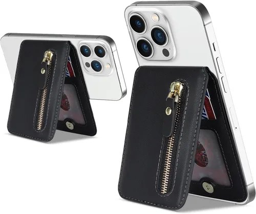 Cavor Compatible con cartera Magsafe, soporte ajustable, cartera magnética para teléfono con Magsafe para iPhone 17/16 Pro Max/14 Pro/15/14 B-Negro