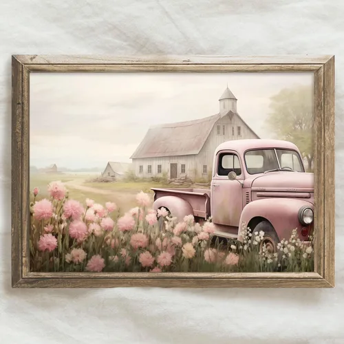 Miniatura 14 de BACKYMRJCART Arte de pared vintage de paisaje de campo de flores silvestres, paisaje, paisaje rústico, arte de pared, naturaleza, prado, pintura