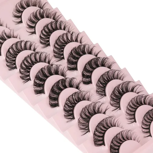 Miniatura 2 de Pestañas rusas de volumen de 5 estilos mezclados naturales Wispy D rizado visón pestañas postizas parecen extensiones 10 pares por Yawamica