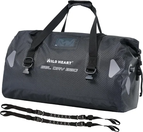 Miniatura 16 de WILD HEART Bolsa de lona impermeable para motocicleta, PVC500D, doble parte inferior, con correas de cuerda y bolsillo interior, 40L, 66L, 100L, 66L