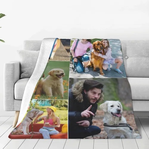 Miniatura 10 de Mantas de franela personalizadas, collage de imágenes, mantas de ropa de cama personalizadas para familia, día de la madre, regalo de cumpleaños