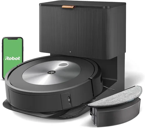 iRobot Roomba Combo j5+ Robot aspirador y trapeador con vaciado automático: identifica y evita obstáculos como residuos de mascotas y cables,