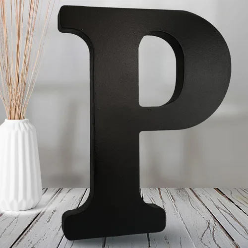 Miniatura 16 de AOCEAN Letras de madera negra de 8 pulgadas Letras de madera sin terminar para decoración de Halloween Letras decorativas de pie Tablero