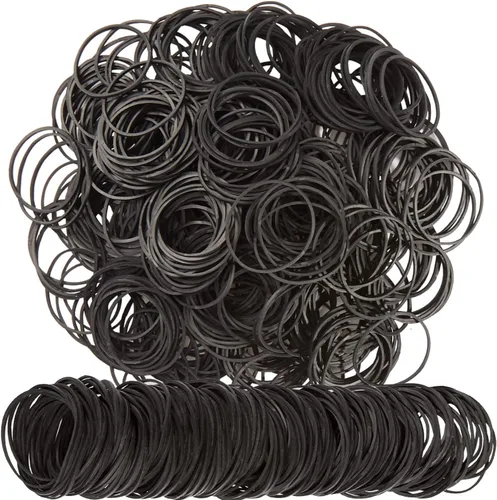 AIWOQI Bandas de goma tamaño #16 Banda de goma elástica negra pequeña 600 piezas bandas de goma suministros de oficina paquete para el hogar, hogar