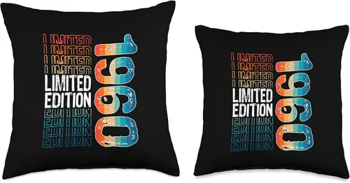 Miniatura 3 de Limited Edition Vintage 1960 Retro Birthday Throw Pillow