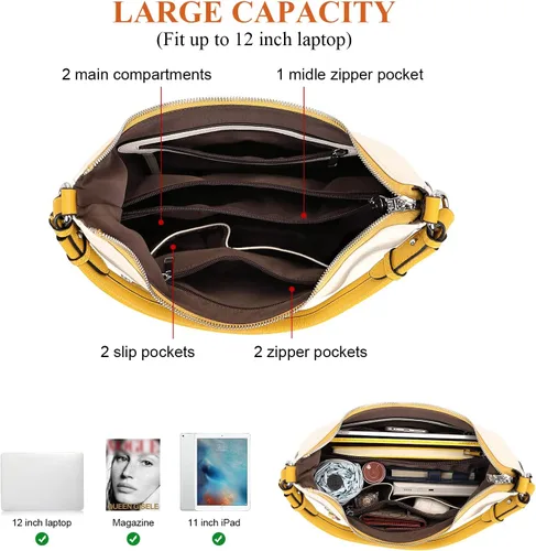 Miniatura 7 de Over Earth Genuine Leather Hobo Bags for Women Medium Soft Purses Casual Shoulder Bag and Handbags
