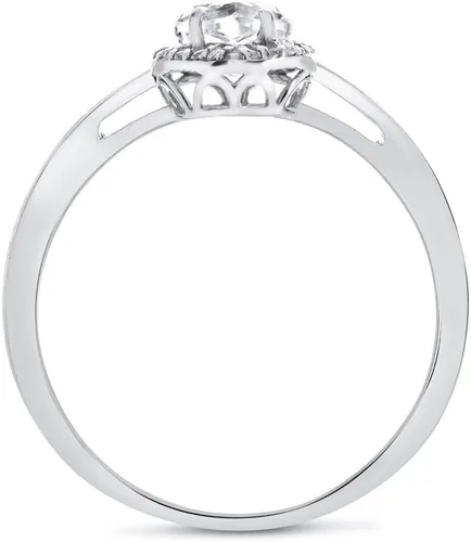 Miniatura 2 de FJC Finejewelers 10k White Gold Heart Shaped Created Blue Sapphire with White Topaz accent stones Halo Ring