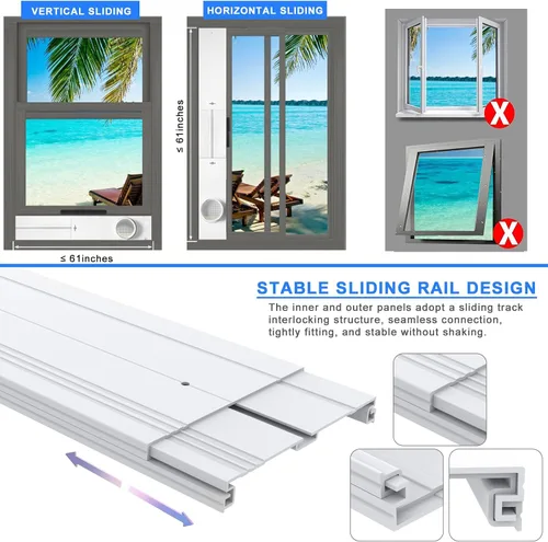 Miniatura 6 de Kit de ventana de aire acondicionado portátil con acoplador universal para manguera de escape de 5.1 pulgadas/5.9 pulgadas, kit de sellado