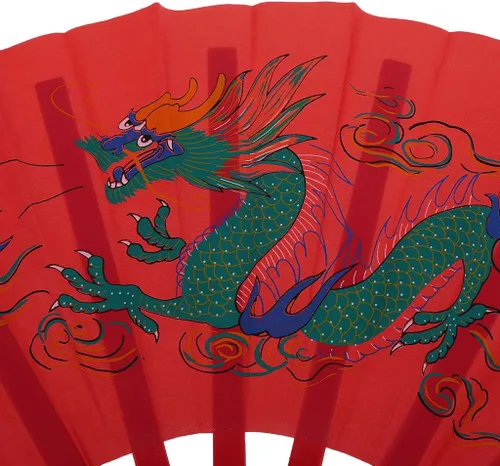 Miniatura 3 de Forgun Ventilador chino de Kung Fu Tai Chi Artes Marciales Dragón Fénix Plástico Abanicos Plegables Arte Danza Regalo