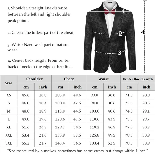 Miniatura 7 de COOFANDY Chaqueta de esmoquin floral para hombre, chal de cachemira, con solapa, chaqueta para cena, graduación, boda