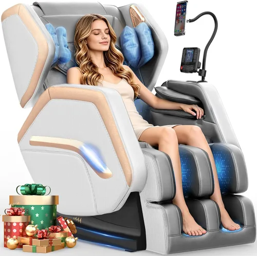 Miniatura 11 de Silla de masaje de cuerpo completo, silla de masaje de gravedad cero 2026 para fatiga de espalda con 10 rodillos fijos, calefacción, bolsas de aire