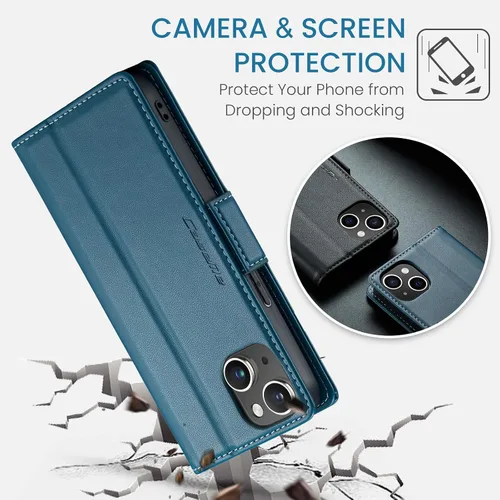 Miniatura 6 de Funda para iPhone 13, Funda Cartera de Cuero PU Premium con Tapa Plegable con [Bloqueo RFID][Portador de Tarjetas][Función de Soporte] Protección
