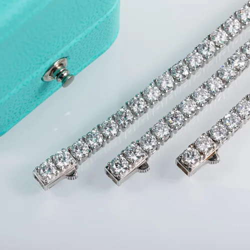 Miniatura 6 de AnuClub 11.1CT-32CT Moissanite Tennis Bracelet 925 Sterling Silver Round Cut 4MM/6.5MM D Color VVS1 Moissanites Classic Bracelets for Women Men