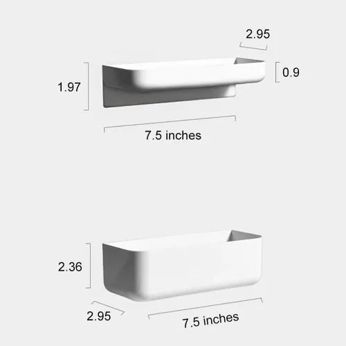 Miniatura 6 de Estante flotante de plástico adhesivo para colgar en la pared, organizador de ducha para baño, cocina, almacenamiento adicional necesario