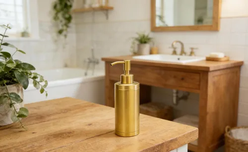 Miniatura 4 de Dispensador de jabón dorado, dispensador de jabón completo de acero inoxidable para encimera, botella líquida Prime de 10.1 fl oz para cocina
