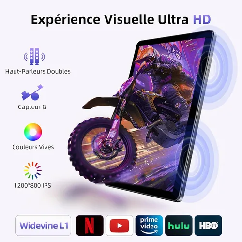 Miniatura 6 de Tablet de 10 pulgadas, tabletas Android 15 con funda, 18 GB de RAM + 128 GB de ROM (expandir a 1 TB), Octa-Core, pantalla táctil IPS HD de 1280 x