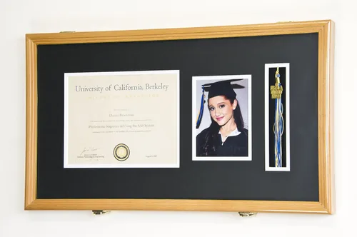 Miniatura 4 de Marco de diploma de graduación personalizado con borla, tapa de fotos grabado, vitrina para certificado de 11 x 8.5 pulgadas con colores Acabado