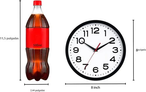 Miniatura 4 de Roymnie Reloj de pared silencioso sin tictac, moderno, funciona con pilas, 20 cm pequeño, clásico, analógico, decorativo, para cocina, sala