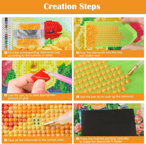 Miniatura 6 de MXJSUA Kit de pintura de diamantes de gnomos 5D para Halloween, para adultos, calabazas y diamantes, pintura artística con diamantes de imitación