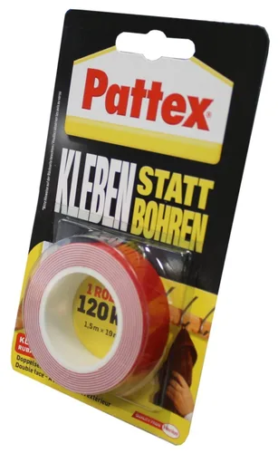 Miniatura 2 de Pattex 526468 Cinta adhesiva de doble cara, color rojo, 4.9 ft