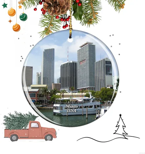 Bayside Marketplace Miami Florida USA Adorno de Navidad, cumpleaños, decoración del árbol de Navidad, adorno de decoración del hogar