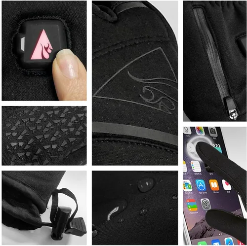 Miniatura 5 de ActionHeat Guantes térmicos con batería para hombre, delgados, impermeables, guantes eléctricos, 3 ajustes de calor, hasta 8 horas de tiempo