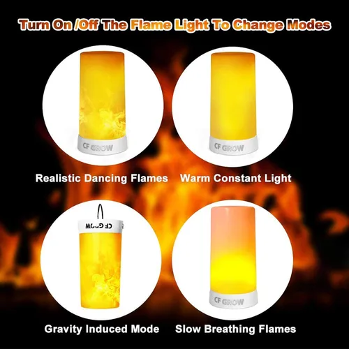 Miniatura 3 de Luz LED con efecto de llama, recargable por USB, lámpara de mesa de llama para exteriores, impermeable, regulable, 4 modos, linterna con efecto