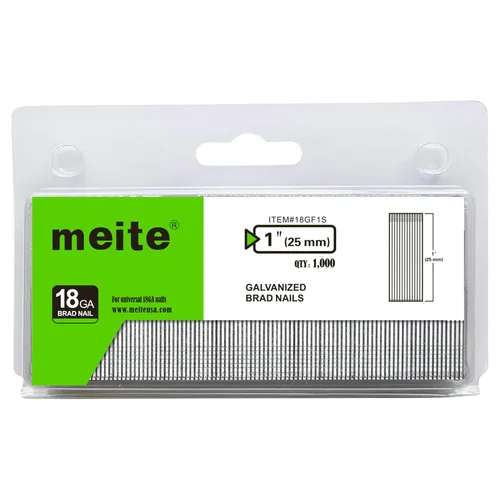 Miniatura 10 de meite Clavos Brad de calibre 18, Clavos Brad 18GA de 2 pulgadas galvanizados, clavos pequeños de acabado para pistola de clavos neumática