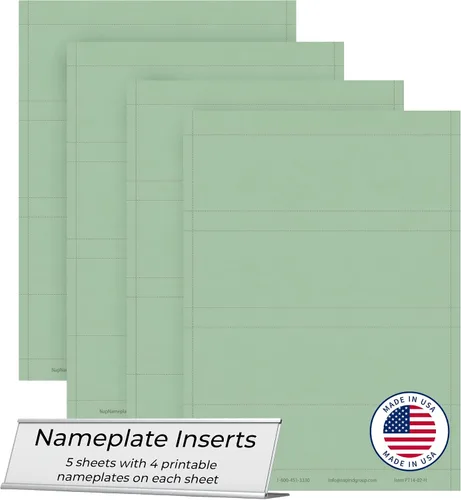 Miniatura 7 de Insertos de placa de identificación de papel perforado, paquete de 20 (8 x 2 pulgadas, azul)
