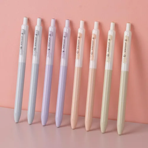 Miniatura 9 de WRITECH Bolígrafos de gel de punta fina: tinta multicolor retráctil de 0.5mm, 8 unidades, clic silencioso, sin manchas, escritura extra suave, punta