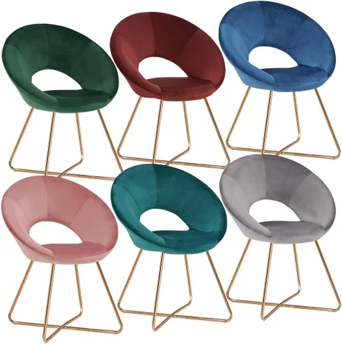 Miniatura 7 de DUHOME Sillas modernas de terciopelo con acento para sofá individual, cómodas sillas tapizadas, sillas de descanso de mediados de siglo con patas