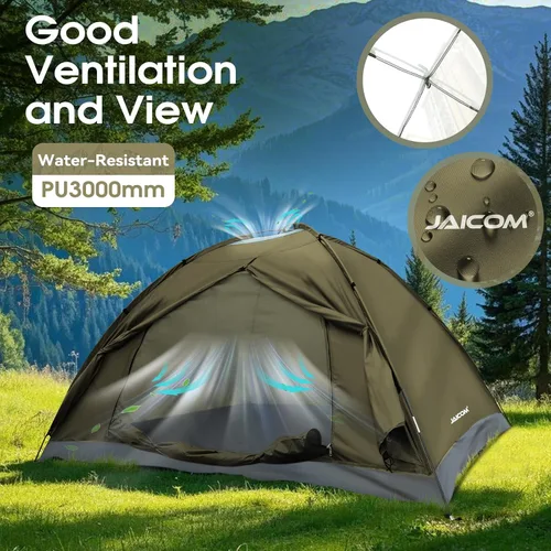 Miniatura 4 de JAICOM Tienda de campaña para 1/2/4 personas: tienda de campaña ligera para mochileros, impermeable, resistente al viento, fácil instalación