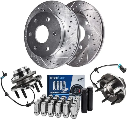 Miniatura 14 de Detroit Axle - Kit de frenos para Acura TSX 2009-2010 Honda Accord 2008-2011 Rotores de freno perforados y ranurados Pastillas de freno de cerámica