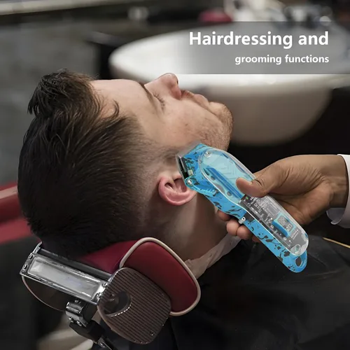 Miniatura 6 de WAIKIL Kit de recortadora de cabello para hombres, juego de peluquería profesional para recortar barba y cabello, carga silenciosa y duradera