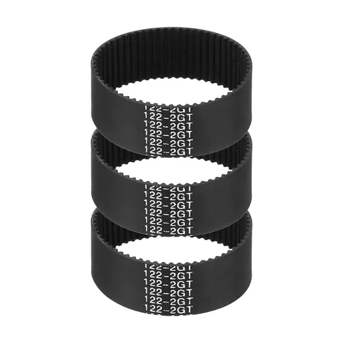 Miniatura 50 de MECCANIXITY 3.780 in GT-2 correa dentada, 5pcs 0.354 in ancho 0.079 in paso impresión 3D GT-2 correa dentada caucho de bucle cerrado, negro