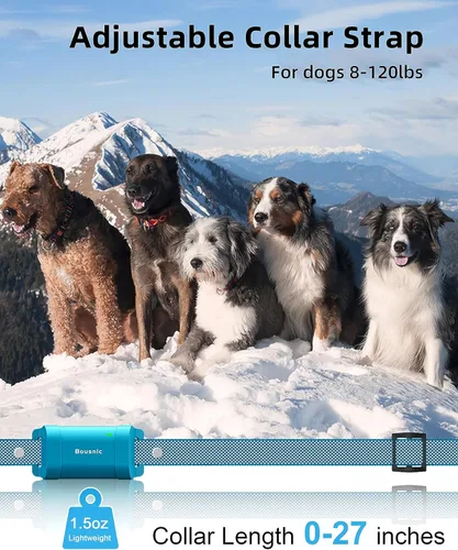 Miniatura 4 de Bousnic Collar de choque para perro con control remoto, [Nueva edición] Collar de entrenamiento de perros de 4000 pies para perros grandes, medianos