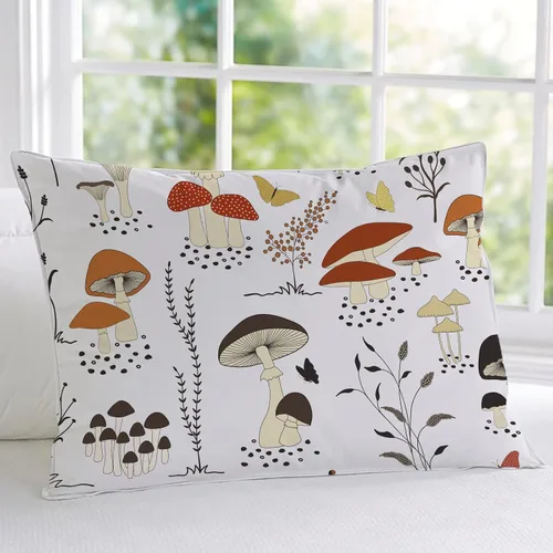 Miniatura 5 de MUSOLEI Sábana bajera ajustable de hongos, ropa de cama de hongos, decoración de hongos para niños, niños; juego de sábanas individuales; 1 sábana