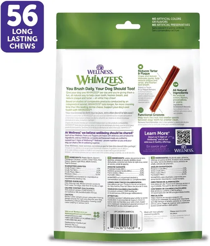 Miniatura 8 de WHIMZEES by Wellness Stix - Masticables dentales naturales para perros, golosinas de larga duración, sin granos, refresca el aliento, raza extra
