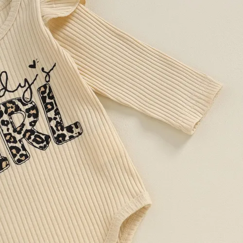 Miniatura 20 de Kuriozud Conjunto de mameluco con volantes para bebé recién nacida, con volantes, lindo conjunto de pantalones acampanados con diadema