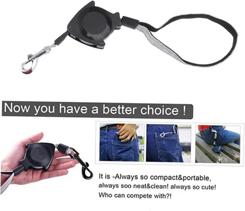 Miniatura 3 de LALAFINA Automatic Retractable Pet Leash Black Ergonomic Handle Long Telescopic Traction Rope for Dog Puppy Cat Training and Easy Grip